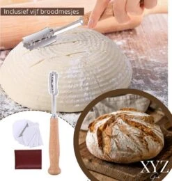 XYZ Goods - Rijsmandje Inclusief Deegkleed, Deegschraper, Broodmes, Oliekwast - Voor Brood Bakken Rijsmand - Banneton - Rijsmandje Broodbakken - Rijsmandje Rond - Ø 23 Cm - Complete Broodbak Set -Merkloos Winkel 1139x1200 10