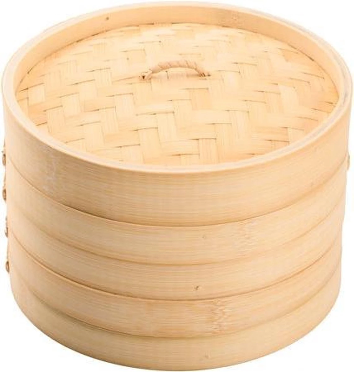 Merkloos Decopatent® 3 Delig Stoommandje Met Deksel - Ø20.5 Cm - Bamboe - Rijst Stoommanden - Stomer Steamer Cooker - Dim Sum Stoomschaal 2 Merkloos Decopatent® 3 Delig Stoommandje Met Deksel - Ø20.5 Cm - Bamboe - Rijst Stoommanden - Stomer Steamer Cooker - Dim Sum Stoomschaal - Afbeelding 2