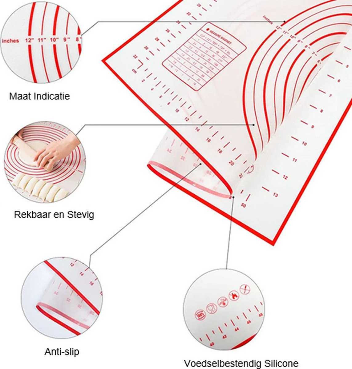 Merkloos Bakmat Anti-Stick - Siliconen - Hittebestendig - 60 X 40 Cm 6 Merkloos Bakmat Anti-Stick - Siliconen - Hittebestendig - 60 X 40 Cm - Afbeelding 6