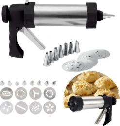 Cheqo® Koekjespistool - Koekjespers - Garneerspuit - Koekjes Spuit - Koekjes Vormpjes - Koekvorm - Koekjes Bakken - 8 Spuitmondjes - RVS - 17 Delig 8 Cheqo® Koekjespistool - Koekjespers - Garneerspuit - Koekjes Spuit - Koekjes Vormpjes - Koekvorm - Koekjes Bakken - 8 Spuitmondjes - RVS - 17 Delig -Merkloos Winkel 1148x1200 18