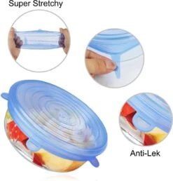 Siliconen Deksels – Universele Siliconen Afsluitdeksels – Set Van 6 Stuks – Blauw – Stretch Deksels – Flexibel En Herbruikbaar – Tot 30% Rekbaar – Vaatwasser Bestendig – Houden Jouw Eten Vers -Merkloos Winkel 1150x1200 6