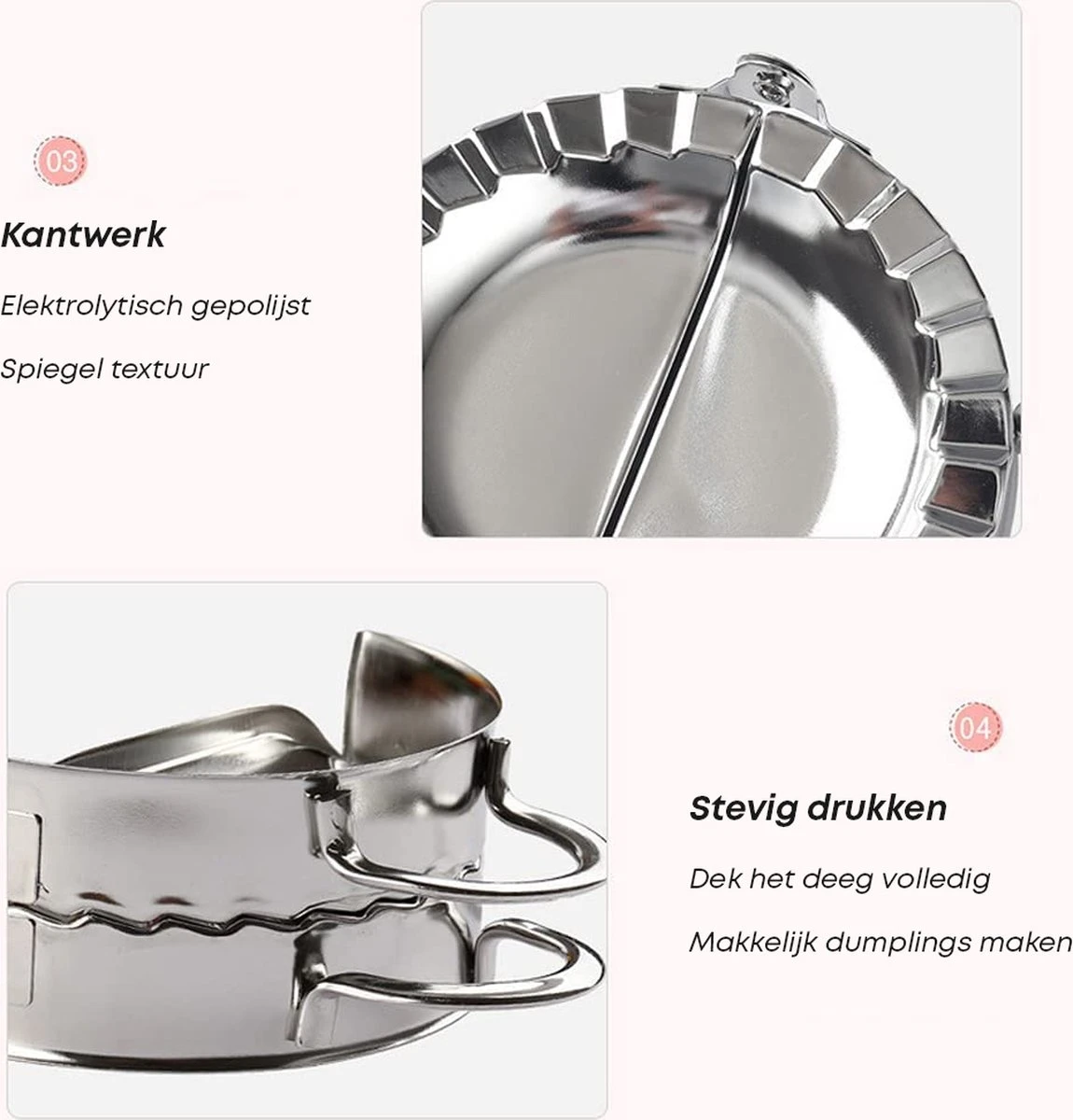 YUGN Dumpling Maker Set Van 3 Formaten En Inclusief Siliconenmat - Als Ravioli Maker Pastei Maker Empanade Maker Te Gebruiken - Ravioli Vorm - Cadeau Tip 4 YUGN Dumpling Maker Set Van 3 Formaten En Inclusief Siliconenmat - Als Ravioli Maker Pastei Maker Empanade Maker Te Gebruiken - Ravioli Vorm - Cadeau Tip - Afbeelding 4