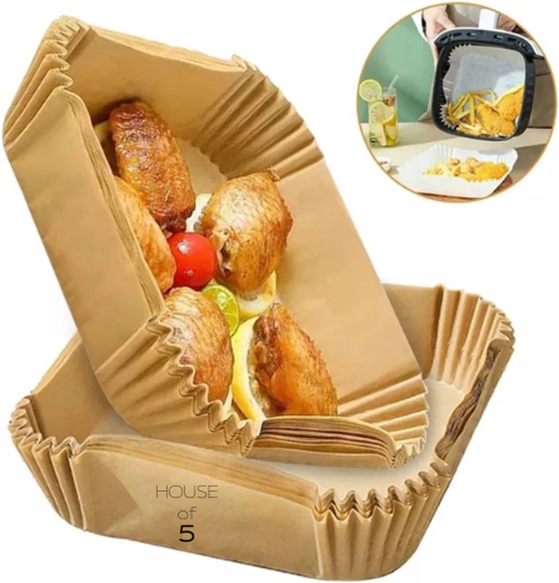 Airfryer Bakpapier - Geschikt Voor Airfryer L En - XL Wegwerpbakjes - 16 Tot 20cm - Airfryer Accessoires - Papier Bakjes - 100 Stuks 10 Airfryer Bakpapier - Geschikt Voor Airfryer L En - XL Wegwerpbakjes - 16 Tot 20cm - Airfryer Accessoires - Papier Bakjes - 100 Stuks - Afbeelding 10