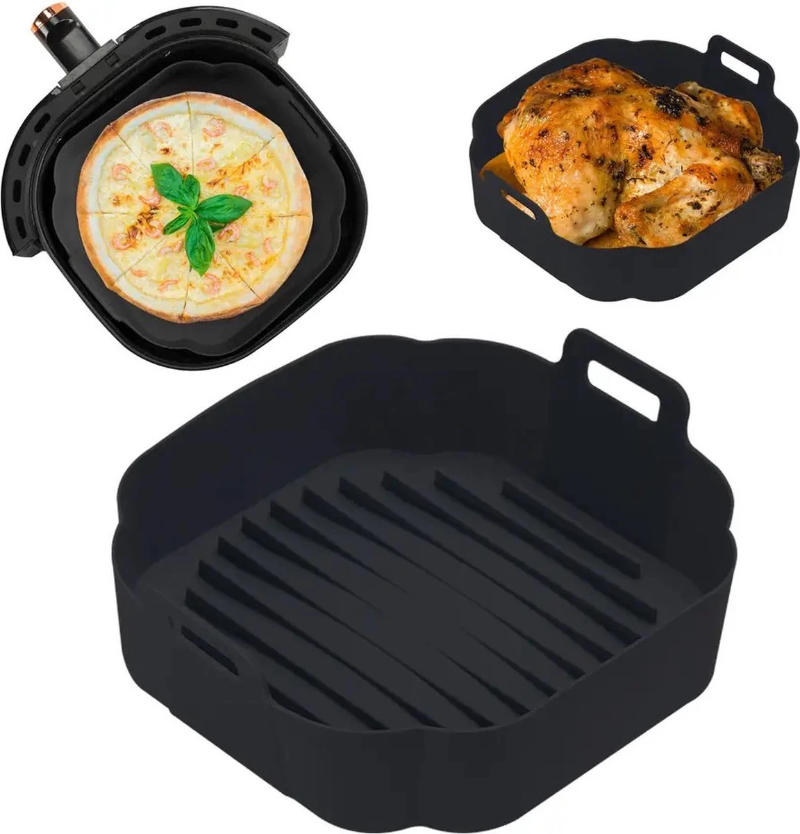 Consumerce® Premium Vierkante Siliconen Bakplaat Voor AirFryer Zwart (18cm) – AirFryer Accesoires – AirFryer Bakjes Siliconen – AirFryer Siliconen Bakje – AirFryer Bakpapier Siliconen – AirFryer Bakpapier XL – AirFryer Bakje AirFryer Bakvorm 1 Consumerce® Premium Vierkante Siliconen Bakplaat Voor AirFryer Zwart (18cm) – AirFryer Accesoires – AirFryer Bakjes Siliconen – AirFryer Siliconen Bakje – AirFryer Bakpapier Siliconen – AirFryer Bakpapier XL – AirFryer Bakje AirFryer Bakvorm