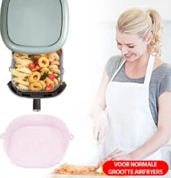 Consumerce® Siliconen AirFryer Mandje Roze Medium (18cm) – AirFryer Accesoires – AirFryer Bakjes Siliconen – AirFryer Siliconen Bakje – AirFryer Bakpapier Siliconen – AirFryer Bakpapier XL – AirFryer Bakje – AirFryer Bakvorm – Heteluchtfriteuse
