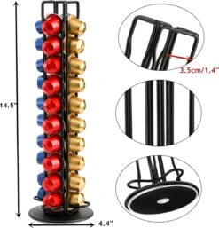 Merkloos Nespresso Capsulehouder - Capsulehouder Voor 40 Cups - Koffiecups Houder Zwart 360° Draaibaar - Anti Slip -Merkloos Winkel 1152x1200 14