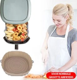 Consumerce® Siliconen AirFryer Mandje Bruin Medium (18cm) – AirFryer Accesoires – AirFryer Bakjes Siliconen – AirFryer Siliconen Bakje – AirFryer Bakpapier Siliconen – AirFryer Bakpapier XL – AirFryer Bakje – AirFryer Bakvorm – Heteluchtfriteuse