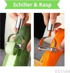 ESTARK® Dunschiller - Julienne & Groenteschiller - Groentesnijder - Uiensnijder - Spiraalsnijder - Juliennerasp - Juliennesnijder - Sliertensnijder - Multifunctionele Groenten Schiller Aardappel Schiller - Dunschiller RVS 31 ESTARK® Dunschiller - Julienne & Groenteschiller - Groentesnijder - Uiensnijder - Spiraalsnijder - Juliennerasp - Juliennesnijder - Sliertensnijder - Multifunctionele Groenten Schiller Aardappel Schiller - Dunschiller RVS -Merkloos Winkel 1153x1200 2