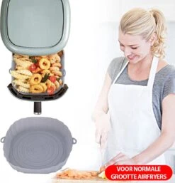 Consumerce® Siliconen AirFryer Mandje Grijs Medium (18cm) – AirFryer Accesoires – AirFryer Bakjes Siliconen – AirFryer Siliconen Bakje – AirFryer Bakpapier Siliconen – AirFryer Bakpapier XL – AirFryer Bakje – AirFryer Bakvorm – Heteluchtfriteuse