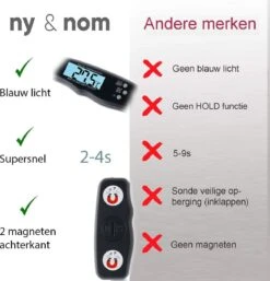Premium Digitale Keuken Thermometer Met Flashlight- Vleesthermometer - Kookthermometer - Bbq Thermometer - Suikerthermometer Met Hold Functie -Merkloos Winkel 1154x1200 9