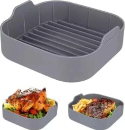 ElMaach Airfryer Siliconen Bakje Vierkant 20,5 Cm – Airfryer Accesoires – Heteluchtfriteuse Siliconen Bakvormen – Mandje Geschikt Voor Airfryer XXL – Bakpapier - Bakvorm - Incl. 2 Ovenwanten En GRATIS E-BOOK -Merkloos Winkel 1158x1200 11