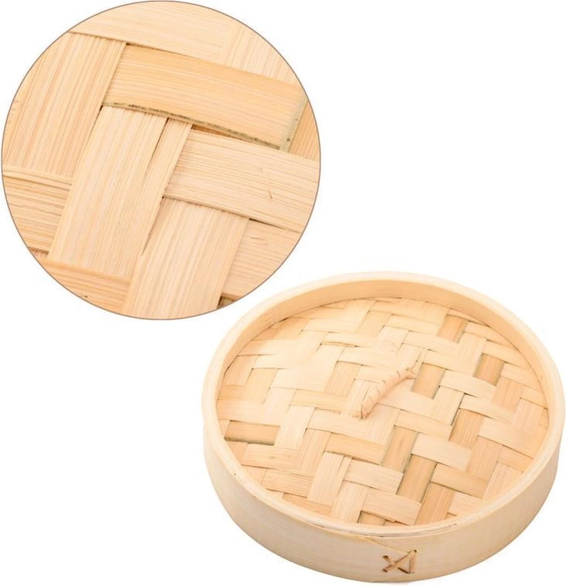 Merkloos Decopatent® 3 Delig Stoommandje Met Deksel - Ø18 Cm - Bamboe - Rijst Stoommanden - Stomer - Steamer Cooker - Dim Sum Stoomschaal 4 Merkloos Decopatent® 3 Delig Stoommandje Met Deksel - Ø18 Cm - Bamboe - Rijst Stoommanden - Stomer - Steamer Cooker - Dim Sum Stoomschaal - Afbeelding 4