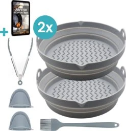 Kitchary® Siliconen Bakjes Set – Alternatief Bakpapier - Airfryer Accesoires - Airfryer Mandje - Bakvorm - Multifunctionele Airfryer Accessoires