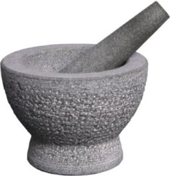 Svenska Living Vijzel Met Stamper - Grijs - Graniet - 16 Cm