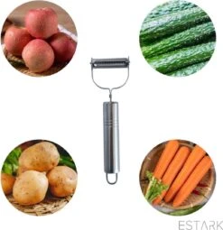 ESTARK® Dunschiller - Julienne & Groenteschiller - Groentesnijder - Uiensnijder - Spiraalsnijder - Juliennerasp - Juliennesnijder - Sliertensnijder - Multifunctionele Groenten Schiller Aardappel Schiller - Dunschiller RVS 24 ESTARK® Dunschiller - Julienne & Groenteschiller - Groentesnijder - Uiensnijder - Spiraalsnijder - Juliennerasp - Juliennesnijder - Sliertensnijder - Multifunctionele Groenten Schiller Aardappel Schiller - Dunschiller RVS -Merkloos Winkel 1161x1200 5