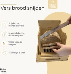 Merkloos Kitchen Seven, Broodsnijder Hulpmiddel, Bamboe Broodplank, Brood Snijden Handmatig, Inclusief Gratis Broodmes -Merkloos Winkel 1162x1200 11