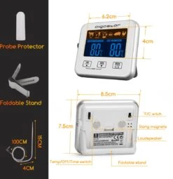 Aigostar 2-in-1 Magnetische Digitale Kern Thermometer Met Keuken Timer Alarm -0-250 Graden Celcius - Magnetische Vloeistof/Vlees Temperatuurmeter Met Meetsonde Draad & Kook Timer -Merkloos Winkel 1163x1200 3