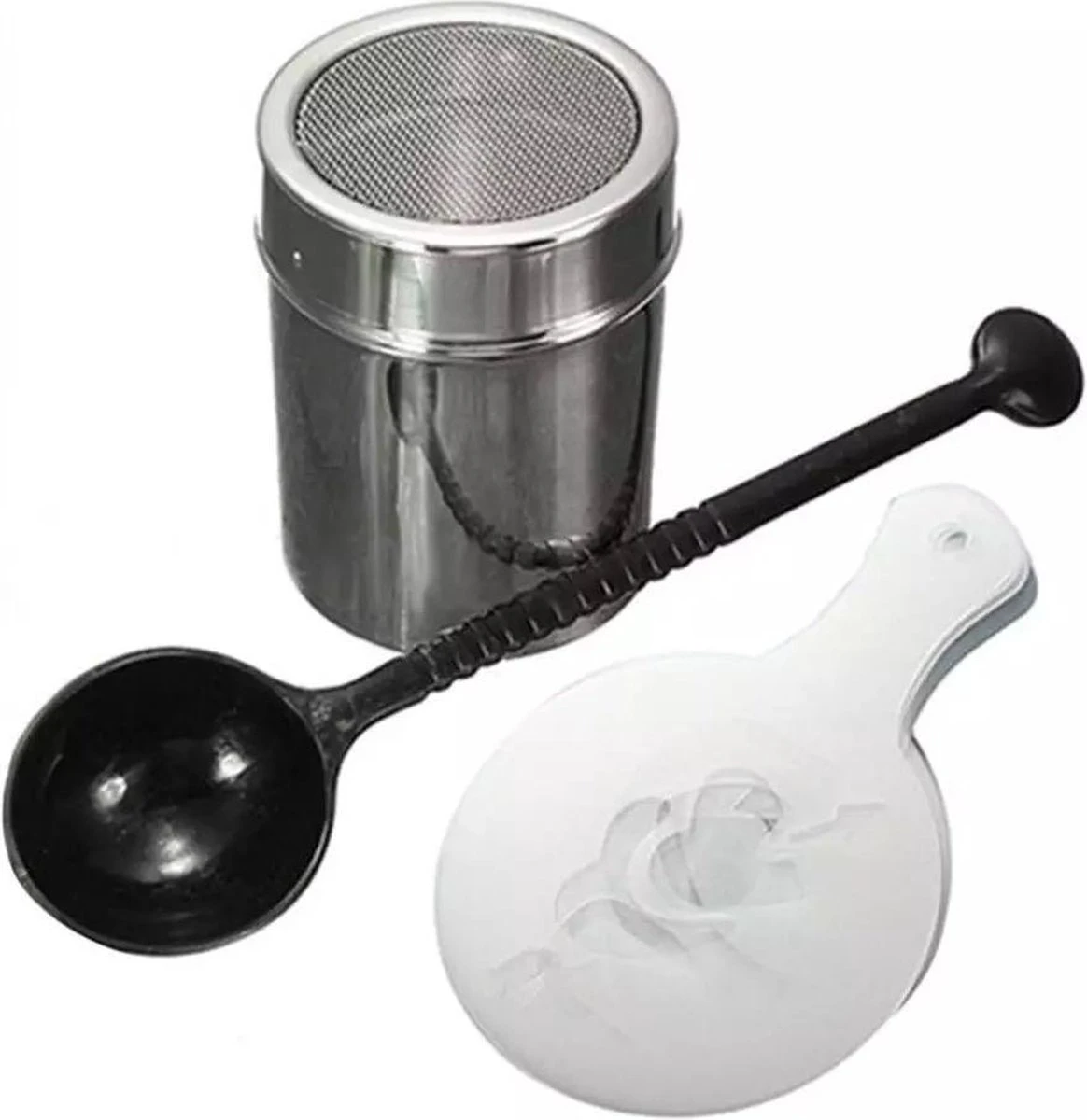 SVH Company RVS Cappuccino Set Cacao Strooier Koffie Sjablonen Barista Tools - 18 Delig 1 SVH Company RVS Cappuccino Set Cacao Strooier Koffie Sjablonen Barista Tools - 18 Delig