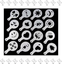 Merkloos Epin 3D - Cappuccino Sjabloon - Herbruikbaar - 16 Stuks