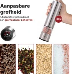 Vivid Green Elektrische Peper En Zoutmolen Set - Zoutstellen - Zoutmolen - Kruidenmolen - Zout En Pepermolen Set - Incl. Houder - RVS -Merkloos Winkel 1165x1200 6