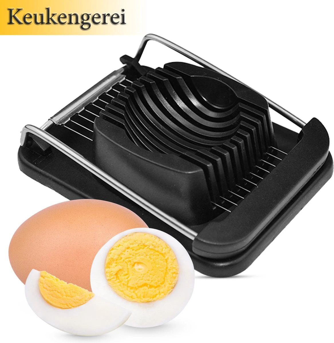 ProudProducts Eiersnijder – Eisnijder - Keukengerei – Vaatwasserbestendig – Kunststof - Zwart 5 ProudProducts Eiersnijder – Eisnijder - Keukengerei – Vaatwasserbestendig – Kunststof - Zwart - Afbeelding 5