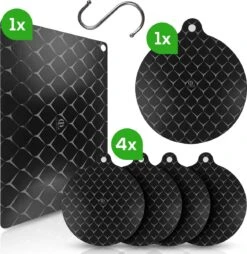 QuaLife Inductie Beschermer Set 6X - Afdekplaat Kookplaat - Panbeschermers - Inductie Mat- Onderzetters Pan - Inductie Plaatjes - 6 Stuks Matjes - Gratis Ophanghaak