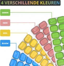 Siliconen IJsblokjesvorm Met Deksel (4 Stuks) - 56 Ijsblokjes - Herbruikbaar - Duurzaam - Vierkant - Blauw Groen Geel Roze -Merkloos Winkel 1168x1200 4