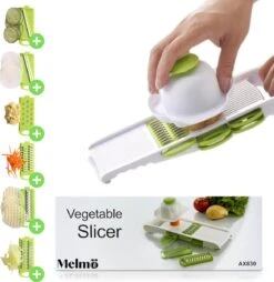 Melmö Multifunctionele Groentesnijder - Mandoline - Keukensnijder - Uiensnijder - Rasp & Kaasrasp