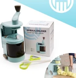 Qitch & Quisine Premium Spiraalsnijder + Borstel & Dunschiller – 4-in-1 Multifunctionele Groentensnijder – Groentenpasta/Groentenspaghetti Spiralizer – Vegetarische/Veganistische/Paleo/Low-Carb Recepten & Dieet -Merkloos Winkel 1170x1200 11