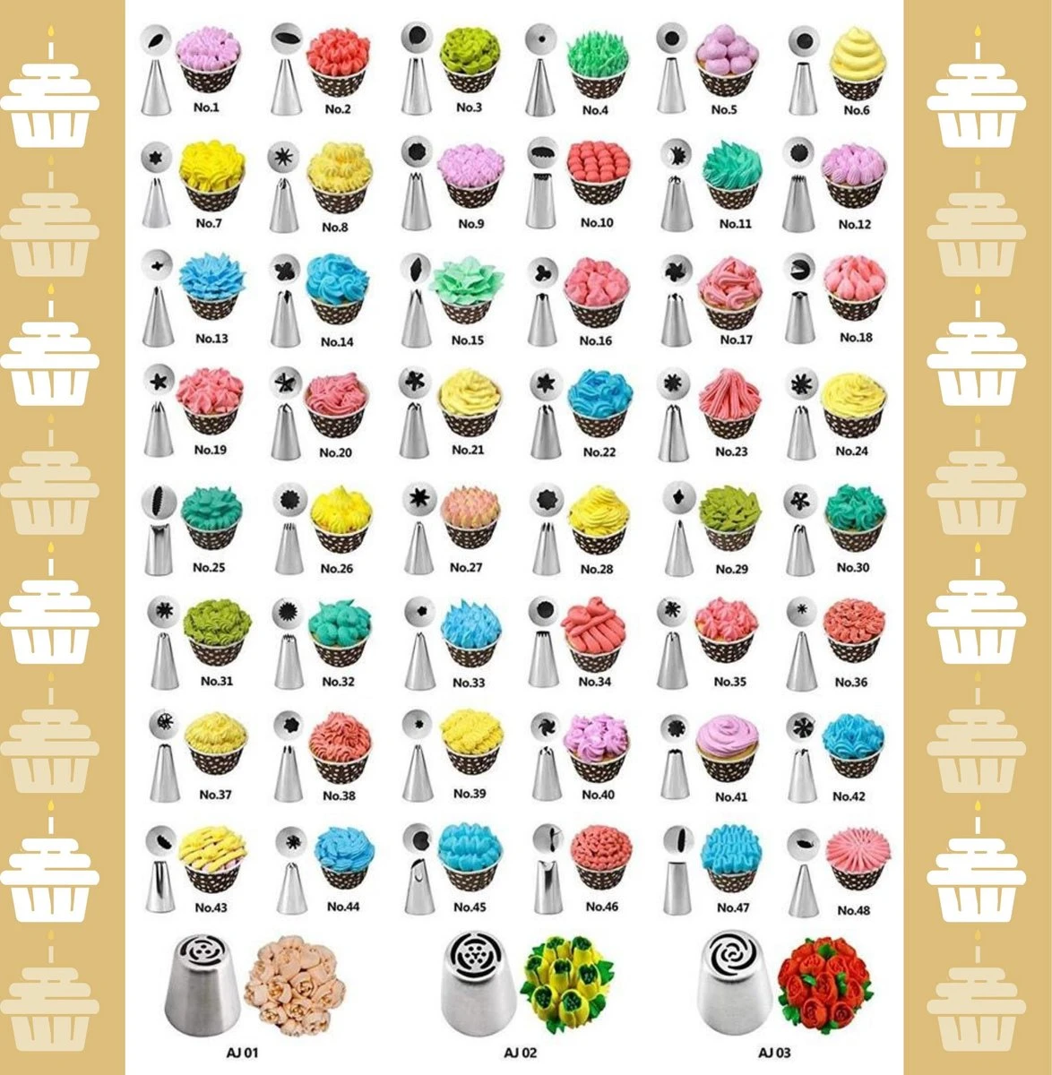 MaxedMore 106-Delige Luxe Taart Decoratie Set - Met E-Book - Benodigdheden Voor Het Decoreren Van Taarten En Cupcakes - Taartdecoratie Voor Verjaardag - Verjaardagstaart Versiering - Draaibaar Taartplateau Op Voet - Nylon En Wegwerp Spuitzak 5 MaxedMore 106-Delige Luxe Taart Decoratie Set - Met E-Book - Benodigdheden Voor Het Decoreren Van Taarten En Cupcakes - Taartdecoratie Voor Verjaardag - Verjaardagstaart Versiering - Draaibaar Taartplateau Op Voet - Nylon En Wegwerp Spuitzak - Afbeelding 5