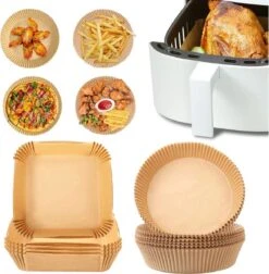 Merkloos AirFryer Wegwerpbakjes - AirFryer Bakpapier - 50 Stuks - 16cm - Vierkant -Merkloos Winkel 1175x1200 12