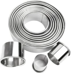 Merkloos Fastsurfe - Kookringen - 11 Stuks Set - Rvs - Ronde Cookie - Biscuit Snijders - Cirkel - Gebak Snijders - Metalen - Bakken Cirkel - Ring Mallen Voor Keuken -Merkloos Winkel 1176x1200 17