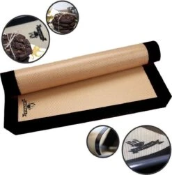 Siliconen Bakmat - Hittebestendig Tot 250 Graden - 42x30 Cm - Beige & Zwart