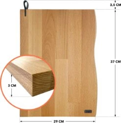 Industrial Living Snijplank Hout - Hakblok Met Lederen Lus Houder- Massief Beukenhout- Groot Formaat-3CM Dik -Merkloos Winkel 1180x1200 7