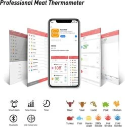 AidMax Vleesthermometer Met Optie Tot 6 Sondes – Bluetooth Met App – Digitale Kernthermomter – Thermometer Geschikt Voor BBQ, Oven & Grill – Incl. Batterijen - Geleverd Met 2 Sondes -Merkloos Winkel 1181x1200 10