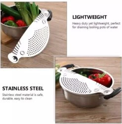 RVS Afgietdeksel- Afgiethulp Met Handvaten- Veilig Afgieten -Keuken Zeef- Vaatwasser Bestendig- Sieve- 26cm- Keuken Tool -Merkloos Winkel 1182x1200 12