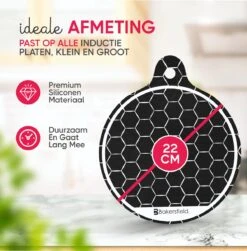 Bakersfield® 4x Inductie Beschermingsmatten - Inductie Mat - Onderzetter - Kookplaat Beschermer - Panbeschermer - Tot 250° - Zwart -Merkloos Winkel 1182x1200 22