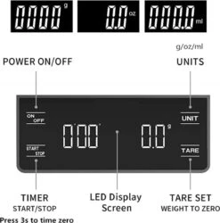 IMTEX - Keukenweegschaal - Koffie Scale - Met Timer - LED Scherm - 3000 Gram - 3 Kilo - Zwart -Merkloos Winkel 1184x1200 12