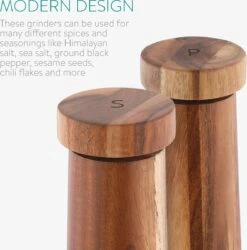 Navaris Zout En Pepermolen Set - Handmatige Molen Met Instelbaar Keramisch Maalwerk - Navulbaar En Duurzaam - Gemaakt Van Acaciahout -Merkloos Winkel 1184x1200 3