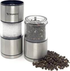 TRUMENI Dubbelzijdige Peper En Zoutmolen Set Inclusief Houder - Handmatige Pepermolen Met Instelbare Maalgraad - 2 Stuks Kruidenmolens -Merkloos Winkel 1184x1200 7