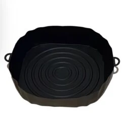 Airfryer Siliconen Bakje - 20 Cm - Universele Heteluchtfriteuse Accessoire Bakje - Air Fryer Snack Schaal -Bak Vorm Mandje - Hete Lucht Friteuse - Oven Bakvorm Mand - Philips - Tefal - Airfryer Siliconen Bakje - Inventum - Zwart -bakje-oven - Koken