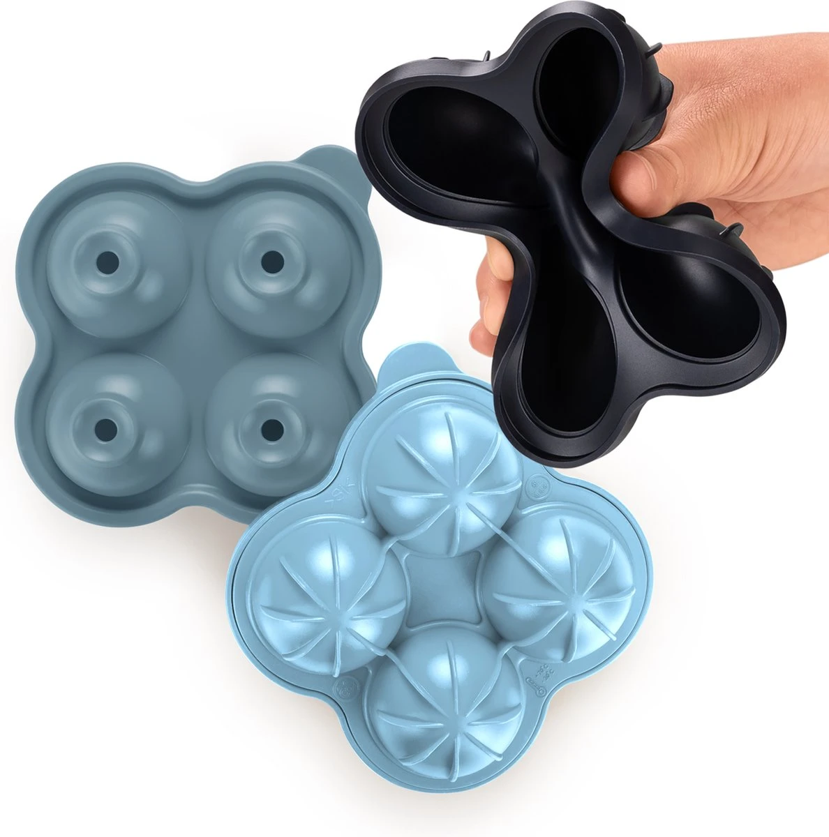Blumtal Bollen IJsblokjesvorm - 2 X 4 IJsblokjes - Hoogwaardig Siliconen - 8 Stuks - 5 Cm - Grijs - Blauw / Lichtblauw 6 Blumtal Bollen IJsblokjesvorm - 2 X 4 IJsblokjes - Hoogwaardig Siliconen - 8 Stuks - 5 Cm - Grijs - Blauw / Lichtblauw - Afbeelding 6