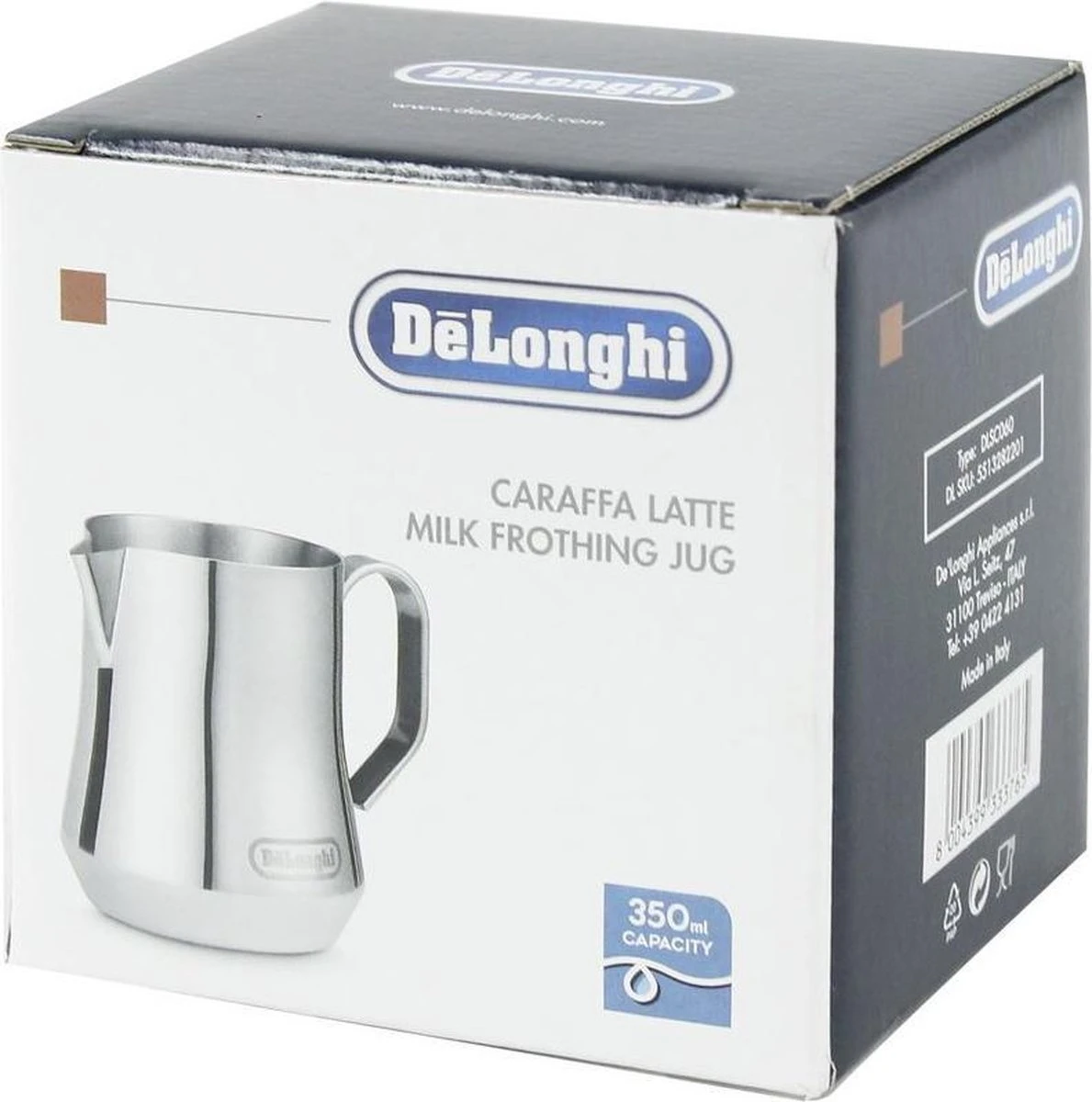 De'Longhi Barrista Melkopschuimkan 350ml - Roestvrij Staal 2 De'Longhi Barrista Melkopschuimkan 350ml - Roestvrij Staal - Afbeelding 2
