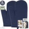 Ovenwanten Van Sophie Nordinn® - Ovenhandschoenen Nora (Donkerblauw) - Ovenwanten 2 Stuks - Ovenwant Katoen
