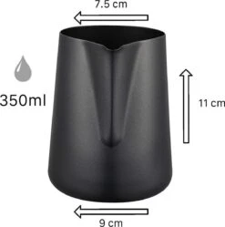 Melkopschuimkan Van Roestvrijstaal (350ml) - Zwart - Melkkannetje RVS - Barista Melkkan -Merkloos Winkel 1190x1200 33