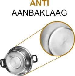 KitchenPrince 12-Delige Pannenset RVS - Pottenset - Kookpannen - Koekenpan - Steelpan - Bakpan - PFAS-Vrij - Pannenset - Pannenset Inductie - Antiaanbaklaag - Koekenpannenset -Merkloos Winkel 1190x1200 8