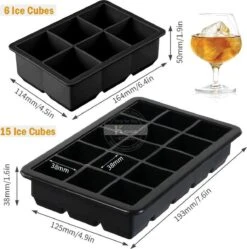 Buxibo - Luxe IJsblokvormen - Set Van 4 - Ice Cube Tray - 6 IJsblokken – IJsblokjes Vorm Met Deksel - Siliconen - Zwart -Merkloos Winkel 1192x1200 25