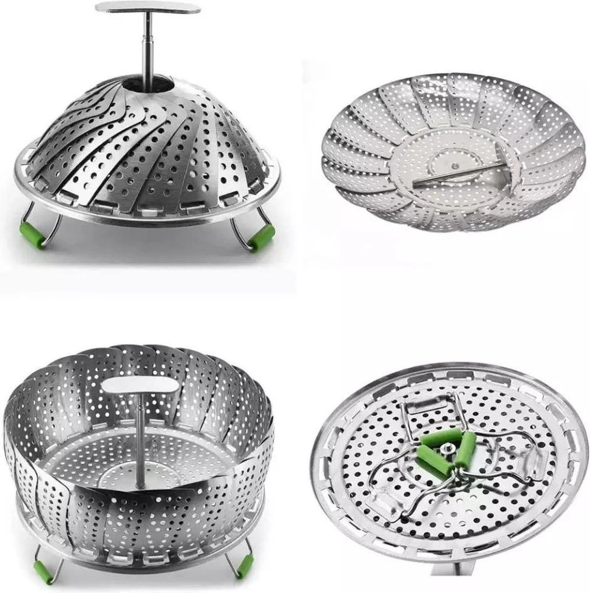 RVS Stoomrek- Stoommand Pan- Groentenstomer - Verstelbaar - Stoominzet - Stoombloem- Steamer Basket- Voor Groenten/vegetables 5 RVS Stoomrek- Stoommand Pan- Groentenstomer - Verstelbaar - Stoominzet - Stoombloem- Steamer Basket- Voor Groenten/vegetables - Afbeelding 5