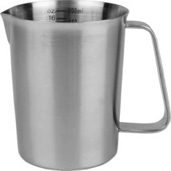 Krumble Maatbeker Met Schenktuit - Maatbekers - Meetbeker Voor Koken En Bakken - Maatkan - Kookgerei - Mengbeker - Blender Beker - RVS - 500 Ml - 9 X 9,5 X 11 Cm (lxbxh) - Zilver