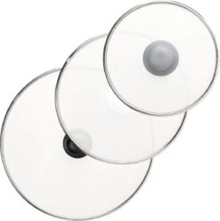 Spatdeksels Gaas Kristie's Kitchen - RVS Pan Deksel - 3-Delige Set 20,25,33CM - Vaatwasserbestendig